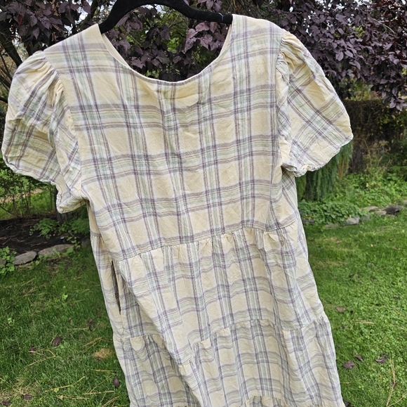 Piper & Scoot Beecher Plaid Dress in Cream M - Picture 3 of 9